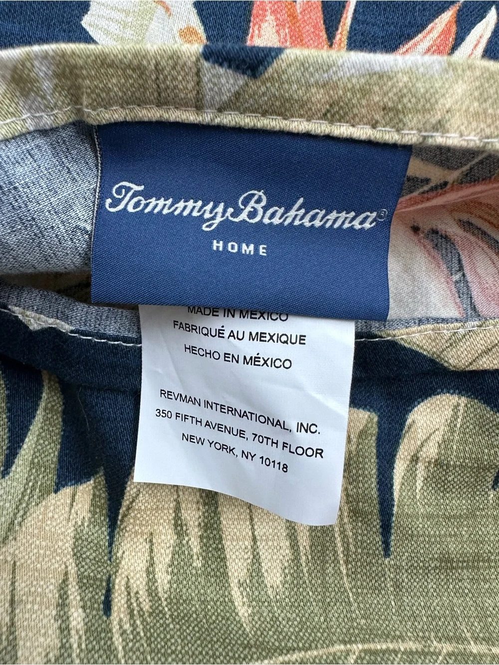 Tommy Bahama Tropical Floral Palm Print King Size Pillow Sham